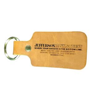 Jefferson Bank And Trust West Colfax And Wadsworth Leather Keychain